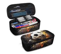 COEQINE Trousse à crayons bleue pour garçons de 8 à 12 ans, Ballon de football 2d, Taille unique, Organiseur de sac