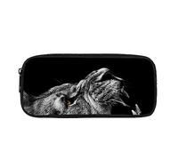 COEQINE Trousse à crayons de grande capacité avec fermeture éclair pour étudiants, pour l'école, le bureau, Lion noir, One Size, Organiseur de sac