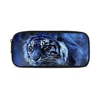 COEQINE Trousse à crayons de grande capacité avec fermeture éclair pour étudiants, pour l'école, le bureau, Bleu tigre, Taille unique, Organiseur de sac
