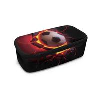 COEQINE Trousse à crayons fantaisie pour garçons avec poignées pour bureau avec fournitures pour enfants de 8 à 12 ans, Ballon de football cool, Taille unique, Organiseur de sac