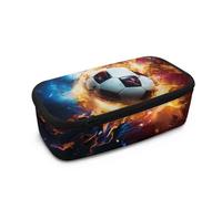 COEQINE Trousse à crayons fantaisie pour garçons avec poignées pour bureau avec fournitures pour enfants de 8 à 12 ans, Ballon de football en 3D, Taille unique, Organiseur de sac