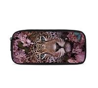 COEQINE Trousse à crayons grande capacité avec fermeture éclair pour étudiants - Pour l'école et le bureau, Floral Leopard, Taille unique, Organiseur de sac