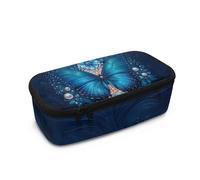 COEQINE Trousse à crayons pour filles de grande capacité avec fermeture éclair pour adolescentes, motif floral vintage, cadeau de premier jour à l'école, Papillon bleu gothique, Taille unique