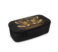 COEQINE Trousse à crayons pour filles de grande capacité avec fermeture éclair pour adolescentes, motif floral vintage, cadeau de premier jour à l'école, Libellule dorée, Taille unique, Organiseur de