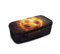 COEQINE Trousse à crayons pour garçons avec imprimé ballon de football, sac de rangement pour enfants, école secondaire, sac de rangement haute capacité avec poignées, Ballon de football de pompier