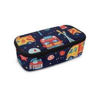 COEQINE Trousse à crayons pour garçons avec imprimé ballon de football, sac de rangement pour enfants, école secondaire, sac de rangement haute capacité avec poignées, Thème des voitures de dessin