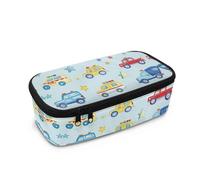 COEQINE Trousse à crayons pour garçons avec imprimé ballon de football, sac de rangement pour enfants, école secondaire, sac de rangement haute capacité avec poignées, Berline de voiture de dessin