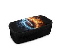 COEQINE Trousse à crayons pour garçons avec imprimé ballon de football, sac de rangement pour enfants, école secondaire, sac de rangement haute capacité avec poignées, Ballon de rugby américain