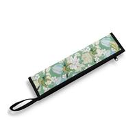 COEQINE Utensikl - Étui de transport léger et portable pour femme, motif colibris vert, lavable, pour pique-nique, voyage, fleurs blanches