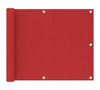 Coespram Brise-vue pour balcon - Rouge - 75 x 500 cm - En polyéthylène haute densité - Protection contre le vent - Avec œillets en aluminium et corde en polyéthylène de 24 m