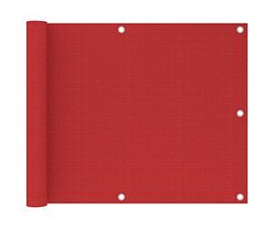 Coespram Brise-vue pour balcon - Rouge - 75 x 500 cm - En polyéthylène haute densité - Protection contre le vent - Avec œillets en aluminium et corde en polyéthylène de 24 m