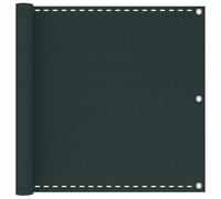Coespram Brise-vue pour balcon - Vert foncé - 75 x 700 cm - En polyéthylène | Brise-vue respirant pour terrasse et jardin. Avec œillets en aluminium et corde en polyéthylène de 12 m pour un montage