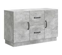 Coespram Buffet gris béton 89 x 34,5 x 57 cm Commode en bois | Armoire compacte multi-usages pour salon et salle à manger avec 2 tiroirs et 2 portes pour un rangement bien rangé.