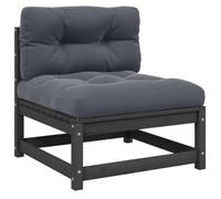Coespram Canapé de jardin central avec coussin gris en pin massif 70 x 70 | Module en bois flexible pour terrasse, jardin et véranda : assise confortable avec coussins doux anthracite.