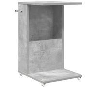 Coespram Table d'appoint avec roulettes béton gris 40 x 35 x 60 cm | Table de canapé flexible sur roulettes pour salon et chambre à coucher avec un beau dos tout autour.