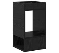 Coespram Table d'appoint noire aspect chêne 30 x 30 x 56 cm Table de chevet | Table basse compacte avec étagère à deux niveaux pour chambre et couloir. Surface facile d'entretien pour les petits espaces.
