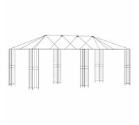 Coespram Tonnelle de jardin noire 6 x 3 m avec cadre en acier avec toit | Auvent généreux en acier robuste et polyester pour jardin, terrasse et fêtes en plein air dans un style loft moderne.