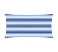 Coespram Voile d'ombrage à angle droit - 2,5 x 4,5 m - En polyéthylène haute densité - Coupe-vent - Pour jardin, terrasse et balcon - Résistant à la déchirure - Avec cordes - Bleu et blanc