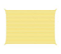 Coespram Voile d'ombrage rectangulaire 5 x 3,5 m Jaune Blanc Polyester | Protection solaire robuste pour jardin et terrasse avec anneaux en D stables en acier inoxydable et tendeurs pour un montage