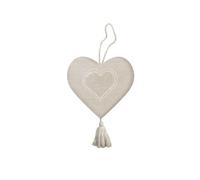 Soleil d'ocre, Coeur à Suspendre en Pur Coton lavé 10x10 cm Elena