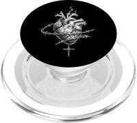 Coeur Anatomique Enchaîné Art Gothique Croix PopSockets PopGrip pour MagSafe