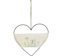 Coeur anneau métallique décoratif à suspendre avec herbes sauvages style campagne L31,5cm 2er Set