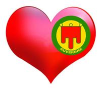 Coeur Auvergne - 5x4.3cm - Sticker/Autocollant