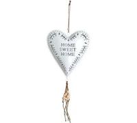 Coeur blanc en métal à suspendre Sweet home 19 cm Blanc G
