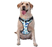 Coeur Bleu élégant Romantique Unique,Harnais pour Animaux de Compagnie, Harnais réfléchissant réglable pour Chien,S