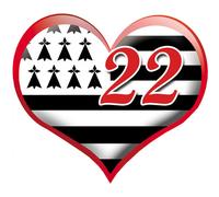 Coeur Breton 22 - 5x5.5cm - Sticker/Autocollant