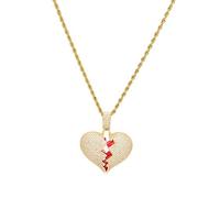 Coeur brisé Massif glacé Pendentif déclaration de chaîne Couleur Collier de Zircon Cube