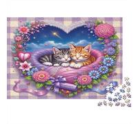 Coeur Chatons Mignons Puzzle 1000 Pièces Educa Jouet Cadeau Unique Décoration Intérieure intéressant Jeu Éducatif Challenge Toy Adultes & Enfants des 14 Ans 52x38cm/1000pcs