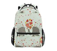 Coeur d'amour d'Éléphant Bandoulière Sacs Cartable à Dos à Cartable Étudiants Sac pour Scolaire Filles Voyages Garçons