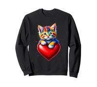 Coeur de chaton coloré Sweatshirt