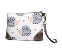 Coeur de hérisson Kawaii,Sacs à Main en Cuir PU pour Femmes, Pochette à Fermeture éclair, Portefeuille, Sac à Main avec dragonne