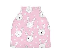 Coeur De Lapin Rose Housse de Canopée pour Poussette,Siège de Voiture pour Bébé Dais Siège Auto Couverture D'Allaitement Pare-Soleil Respirant Extensible pour Bébé