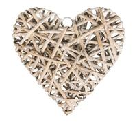 Coeur De Saule Balayé Blanc, 15,5cm Ø, À Suspendre