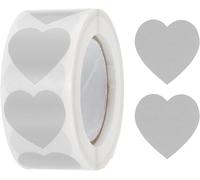 Coeur Forme Autocollant 1 Pouce Auto-Adhésif Aimer Étiquette Coeur Décorations Pour Enveloppe,Saint Valentin,Mariage Fête, Argent Gris 500 Pcs