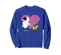 Coeur géométrique Disney Pixar Wall-E et Eve Sweatshirt, Unisexe pour Adultes, Bleu Royal, XL