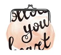 Coeur Lettrage Inspirational Coin Purse Wallet Bag Change Pouch Gifts for Women Kids Girls Key Holder