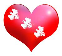 Coeur Lorraine - 5x4.3cm - Sticker/Autocollant