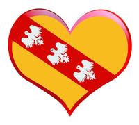 Coeur Lorraine Alérions - 11.5x10cm - Sticker/Autocollant