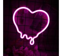 Coeur Néon Signes, Rose Coeur Néon Lampe Rose Led Néons Veilleuse Pour Chambre Usb/Piles Coeur Veilleuses Pour Mur Maison Chambre D'enfants Fête D'anniversaire Bar Décor Meilleurs Cadeaux