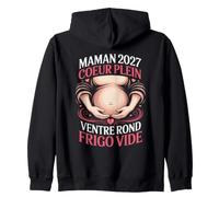 Coeur Plein Ventre Rond Frigo Vide Maman 2027 Sweat à Capuche