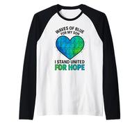 Coeur Puzzle For Hope Bleu Vert Sensibilisation Autisme Manche Raglan