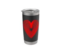 Coeur Rouge Amour Amitié Gobelet isotherme en acier inoxydable double paroi
