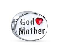 Coeur Rouge D'Amour Ovale Deux Faces Love God Mother Charm Bead Pour Femmes .925 Argent Sterling Pour Bracelet Européen