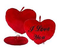 Out of the blue Coussin-Peluche C?ur Rouge/Imprimé I Love You/Dimensions : 36 x 32 cm