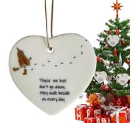 Coeur Suspendu en céramique,Céramique de Noël Je Souhaite Que Vous viviez à côté du Signe d’Ornement | Pendentif en Forme de cœur, Ornement de noël, pour Sacs à Dos, Arbre de noël