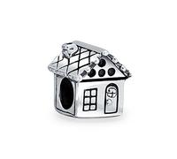 Bling Jewelry Coeur Tendre Nouvelle Perle De Breloque Pour La Maison De Famille Pour Femmes Argent Sterling 925 Oxydé Pour Bracelet Européen